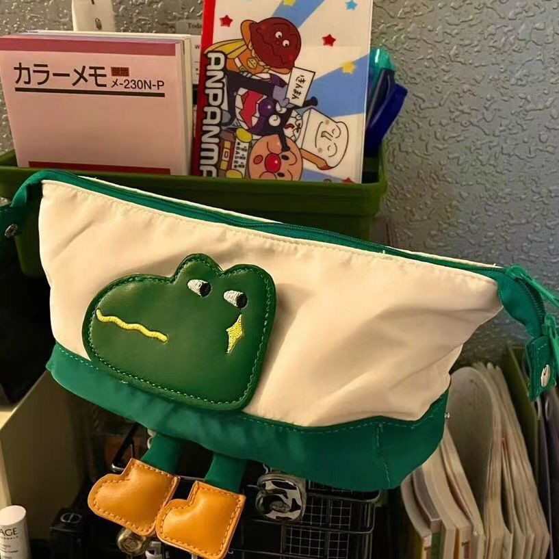 

Large Capacity Student Pencil Case Ins Small High-Looking Pencil Case Baby Crocodile Velcro Pencil Bag Stationery Storage Bag