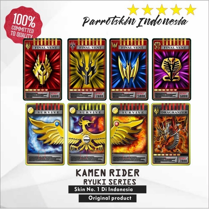 Sticker Pelindung Kartu Kamen Rider Ryuki Atm Flazz Emoney Skin Card