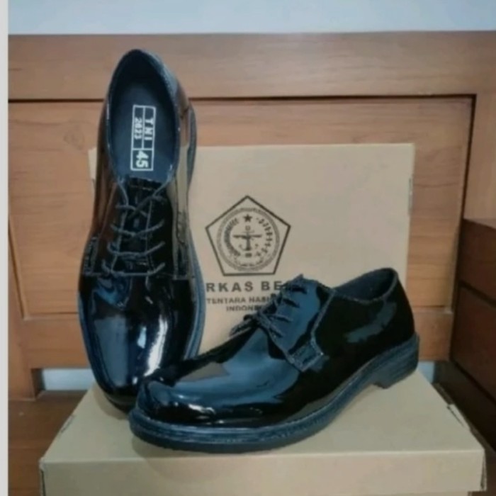 Sepatu Pdh Original Mabes Tni Polri Paspampres Bahan Kulit Asli