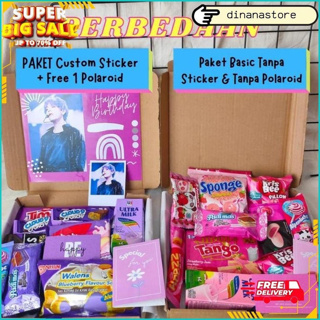 

Pastel Snack Box | Kado Jajan Hampers Snackbox Hadiah Wisuda Ultah Cewek Gift Pink Ungu Hijau Biru Kado Valentine Hampers Valentine Cod