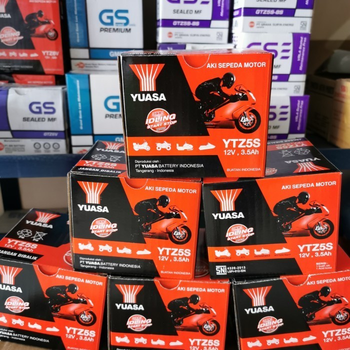 Aki Baterai Kering Yuasa Ytz5Sgtz5S 12V 3,5Ah Revo Mio Supra125 Fino