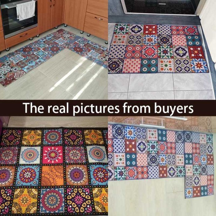 Karpet Keset Print Dapur Lorong Kitchen Mat Anti Slip Dekorasi Dapur