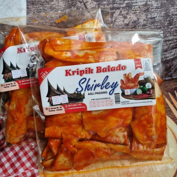 

BOOM SALE Shirley Keripik Balado Panjang 250gr Sanjai Kripik Singkong Balado Khas Padang