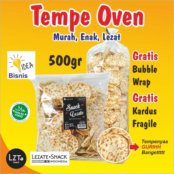 

TERBATAS Kripik Tempe Sagu 500gr / Keripik Tempe Oven Rasa Original / Keripik