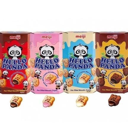 

Biskuit Cookies Hello Panda Meiji Coklat Keju Vanila Strawberry 45Gr