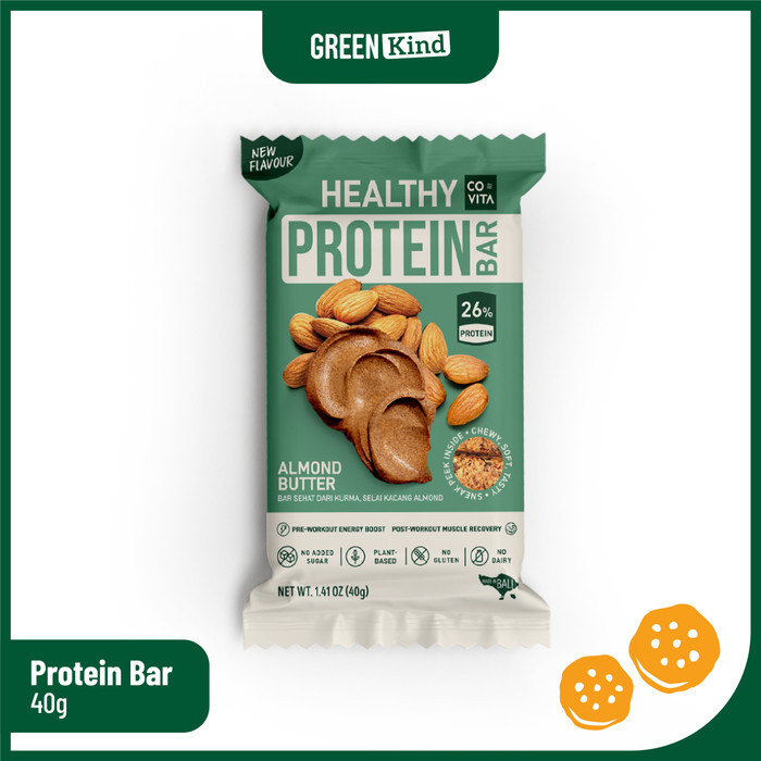 

SALE Covita Healthy Protein Bar Almond Butter - Cemilan Sehat 40g