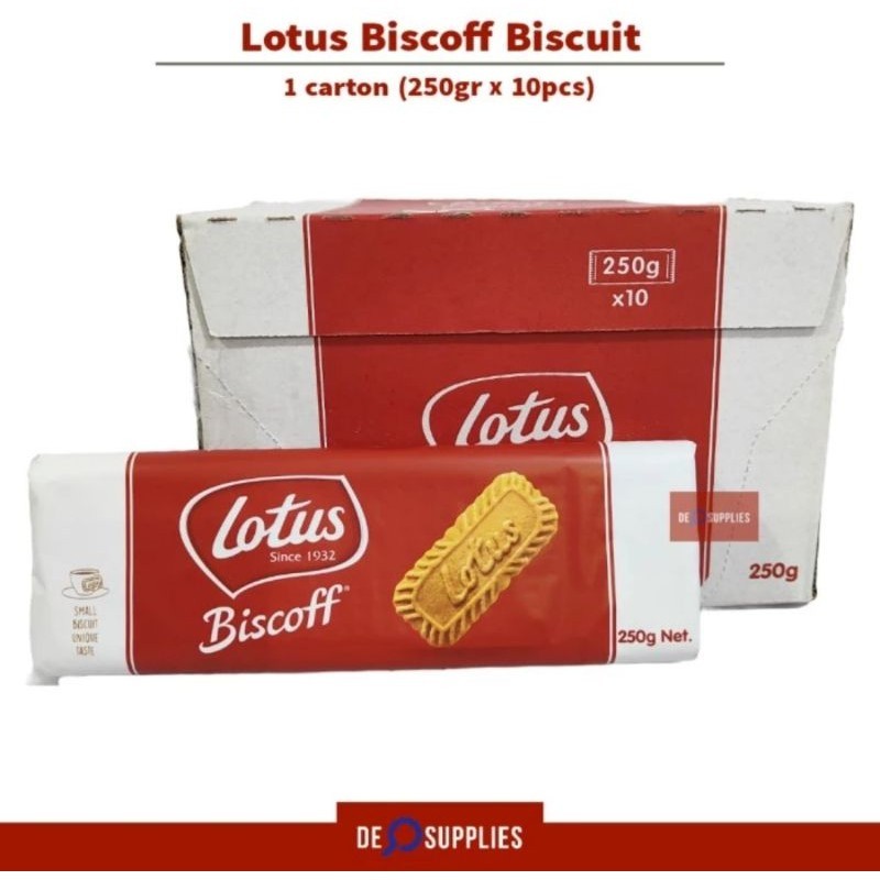 

Lotus Biscoff Biscuit 250gr - Biskuit Karamel isi 32pcs (1Carton)