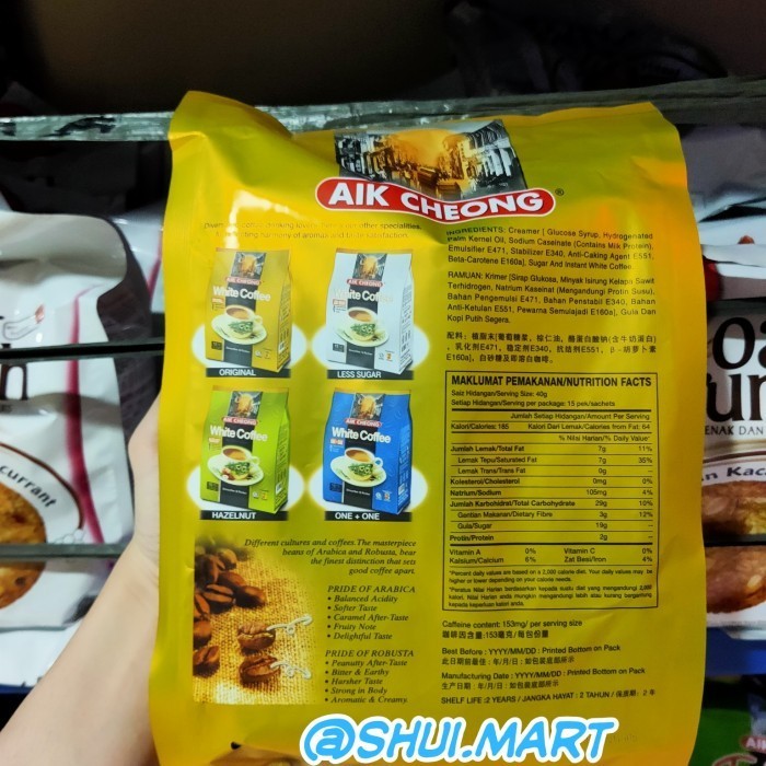 

Aik Cheong Kopi Malaysia 3In1 - White Coffee Original 3 In 1 600 Gr