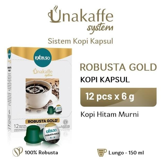 

Excelso Unakaffe Robusta Gold - Kopi Kapsul-Capsule Coffee (12X6Gr)