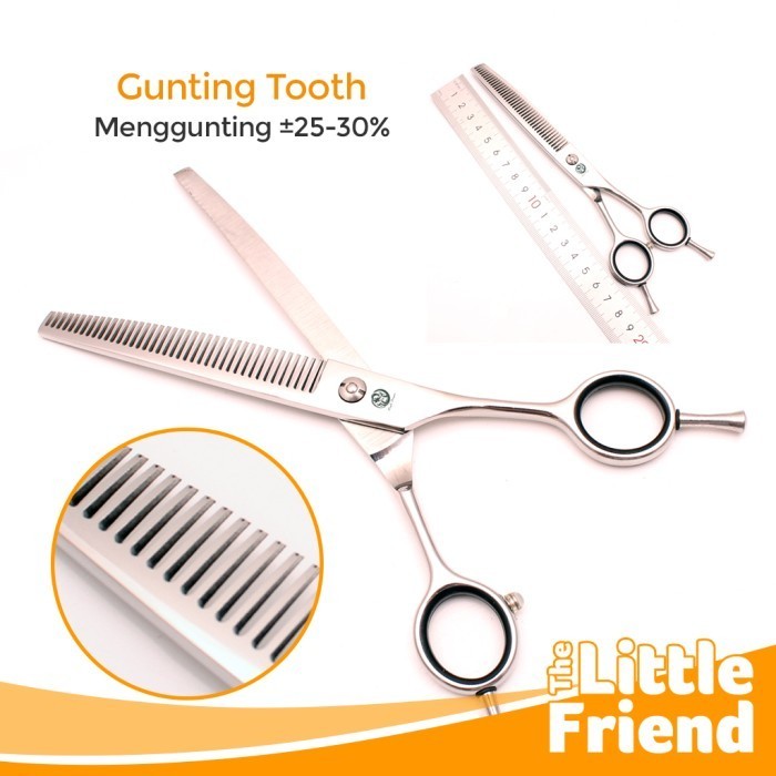 Gunting Sasak Lengkung Grooming Bulu Anjing Fishbone Shark Tooth