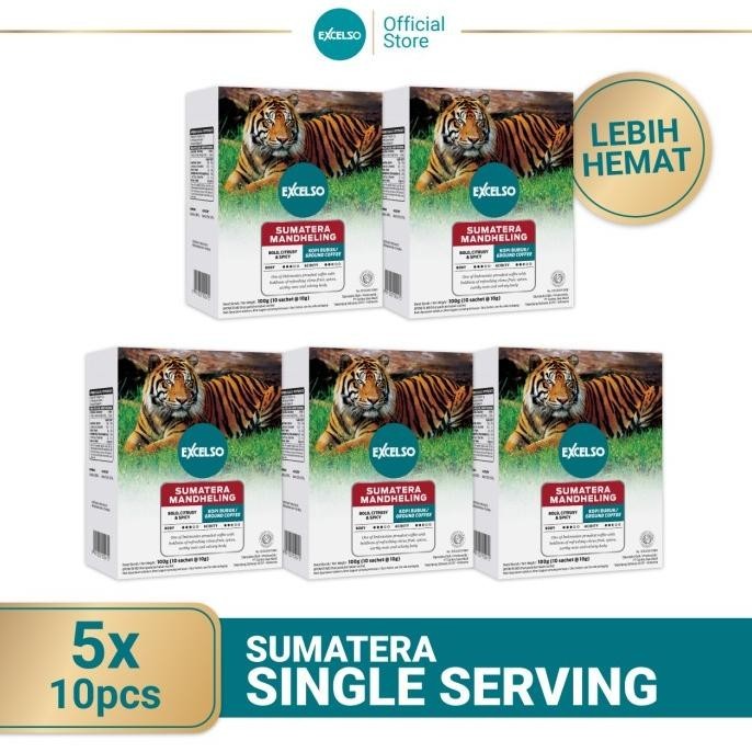 

Excelso Kopi Single Serving Sumatera Mandheling Pack Of 5 Folding Box