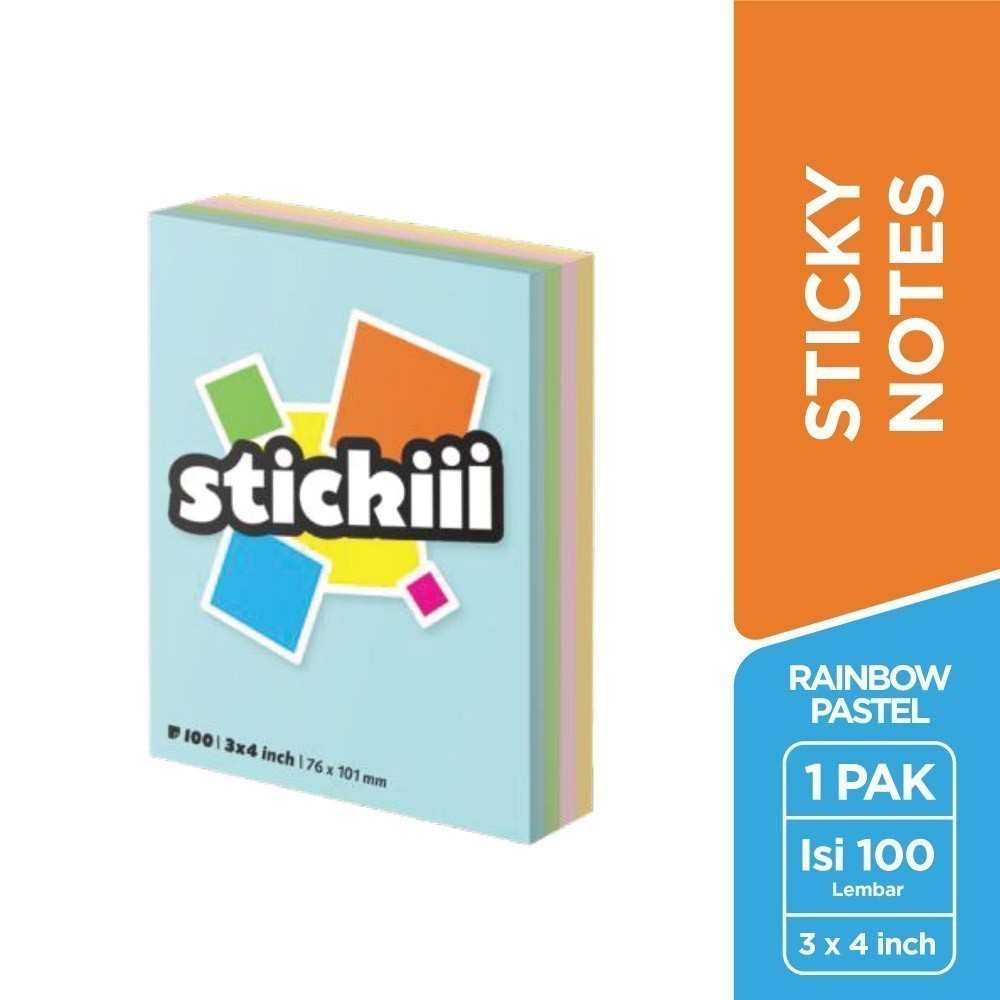 

[The Stationery Shack] Stickiii Sticky Notes Rainbow Pastel - STI SNTIT 81M S