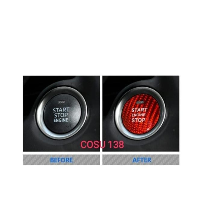 Cover Carbon Asli Tombol Start Stop Engine Honda Hrv