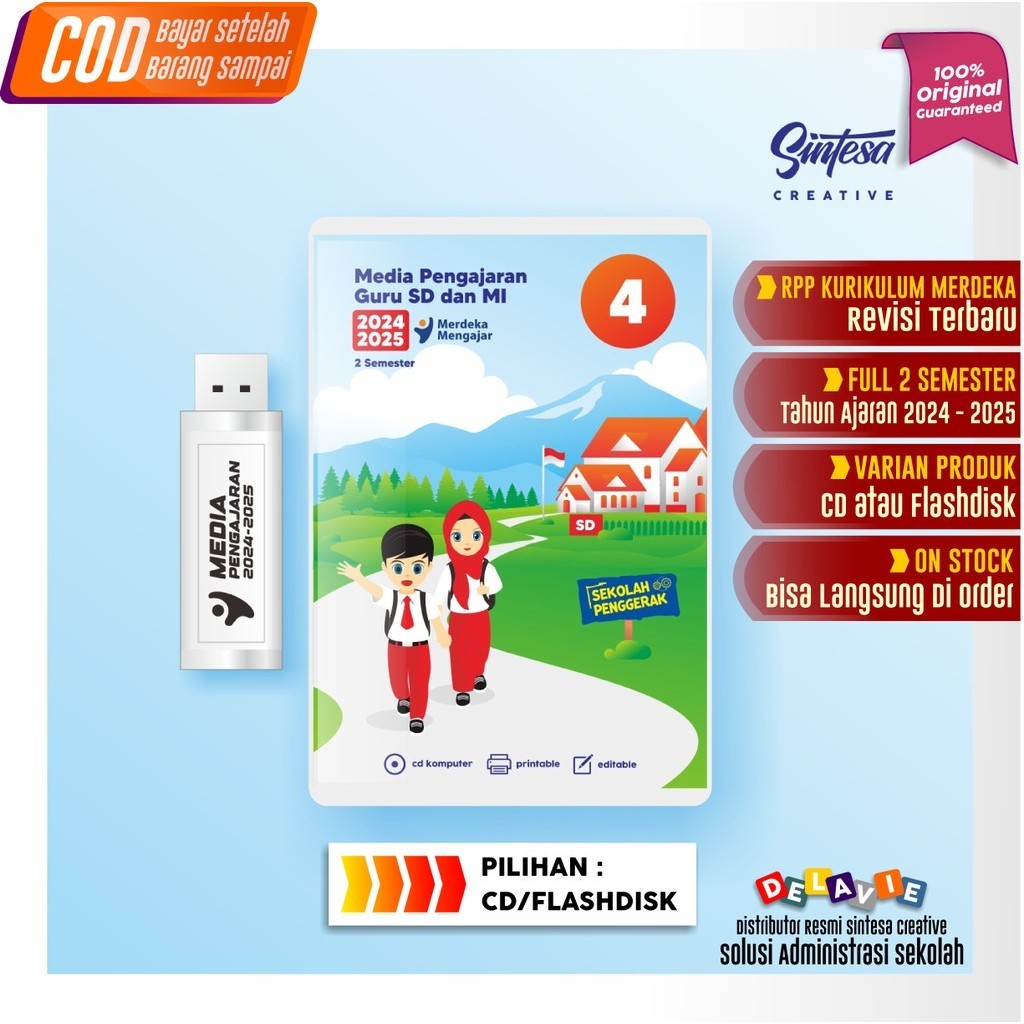 CD/FLASHDISK RPP PERANGKAT PEMBELAJARAN SD/MI KELAS 4 + MATEMATIKA KELAS 4 MODUL AJAR KURIKULUM MERD