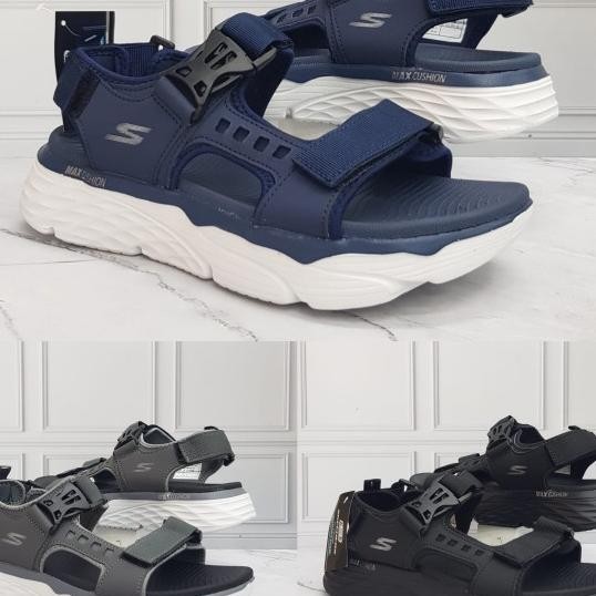 Sandal Skechers Max Cushioning Pria / Sandal Tali Pria / Sandal Gunung