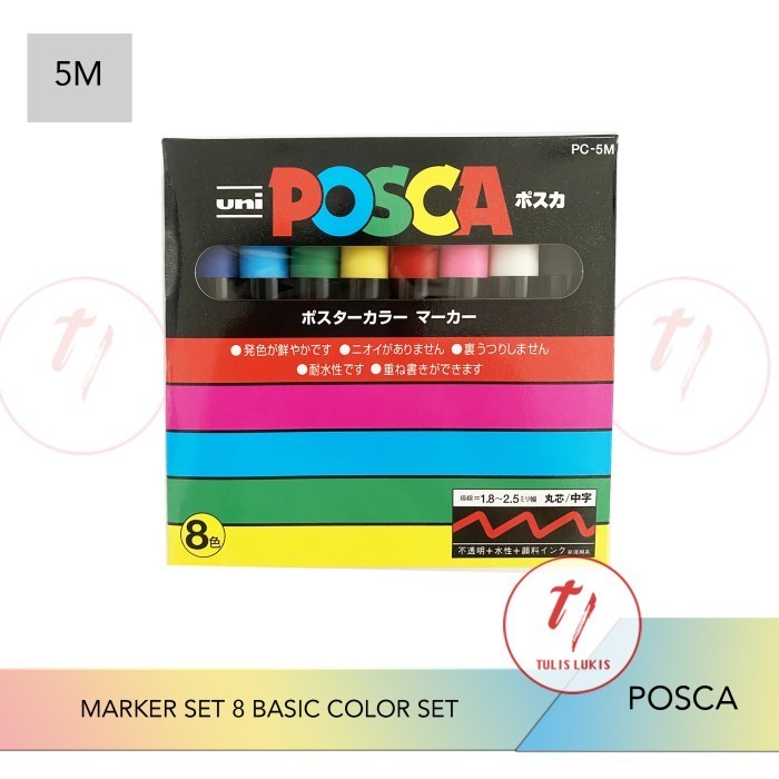 

Sarila Spidol Posca Marker Pc-5M Basic 8 Colors Set