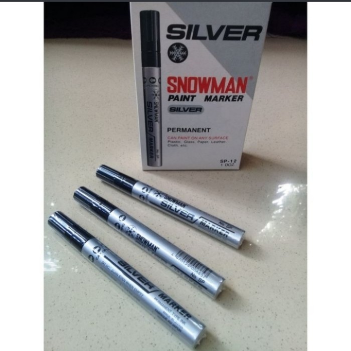 

Sarila Spidol Permanent Paint Marker Snowman Silver Isi(12)