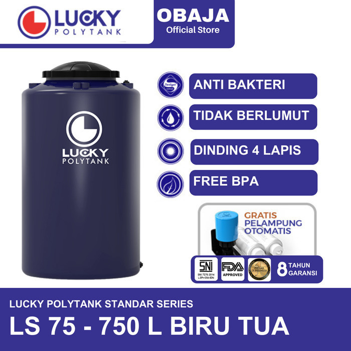 Lucky Polytank Toren / Tandon Air LS 75 Lucky Polytank Biru Tua