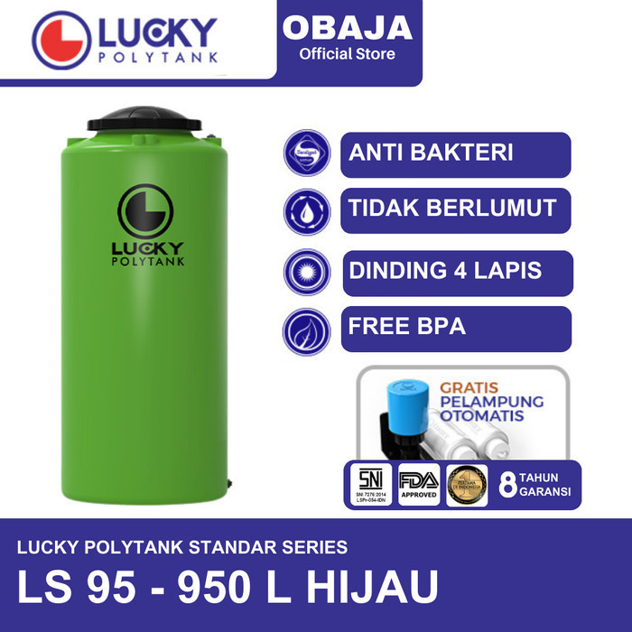 Lucky Polytank Toren / Tandon Air LS 95 Lucky Polytank Hijau