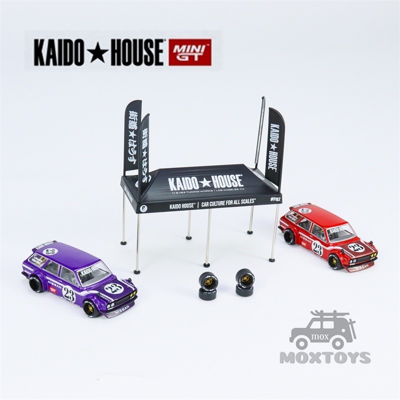 KAIDO HOUSE X Mini GT 1:64 Datsun Kaido 510 Wagon Carbon Fiber V1/V2/KaidoHouse Tent V1 Diecast Mode