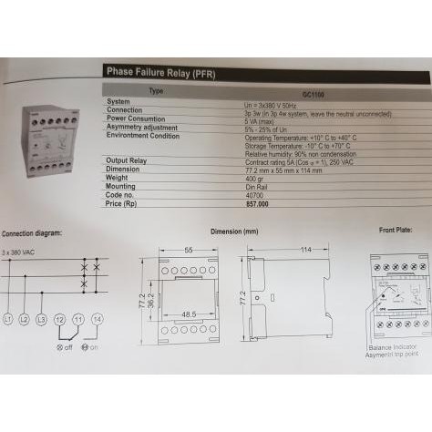 Phase Failure Relay Gc1100