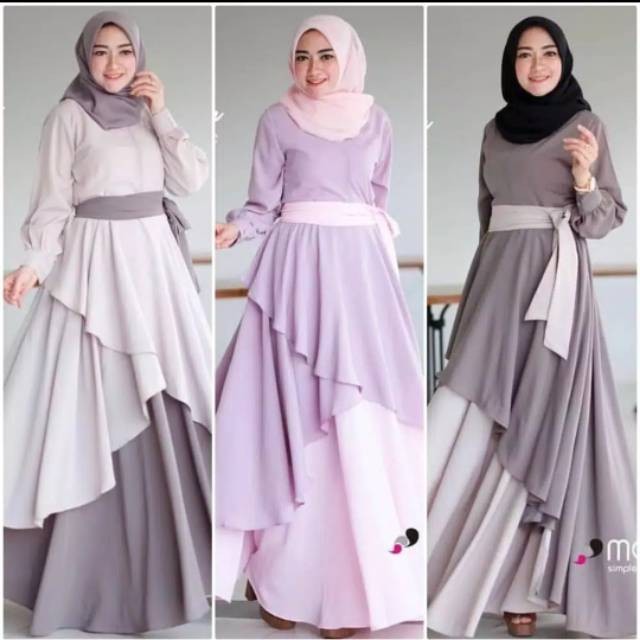Dress Wanita Baju Wanita Gratis Ongkir Ghamis Kondangan Lebaran Gams Maxy Dress Dewasa Set Khimar Fr