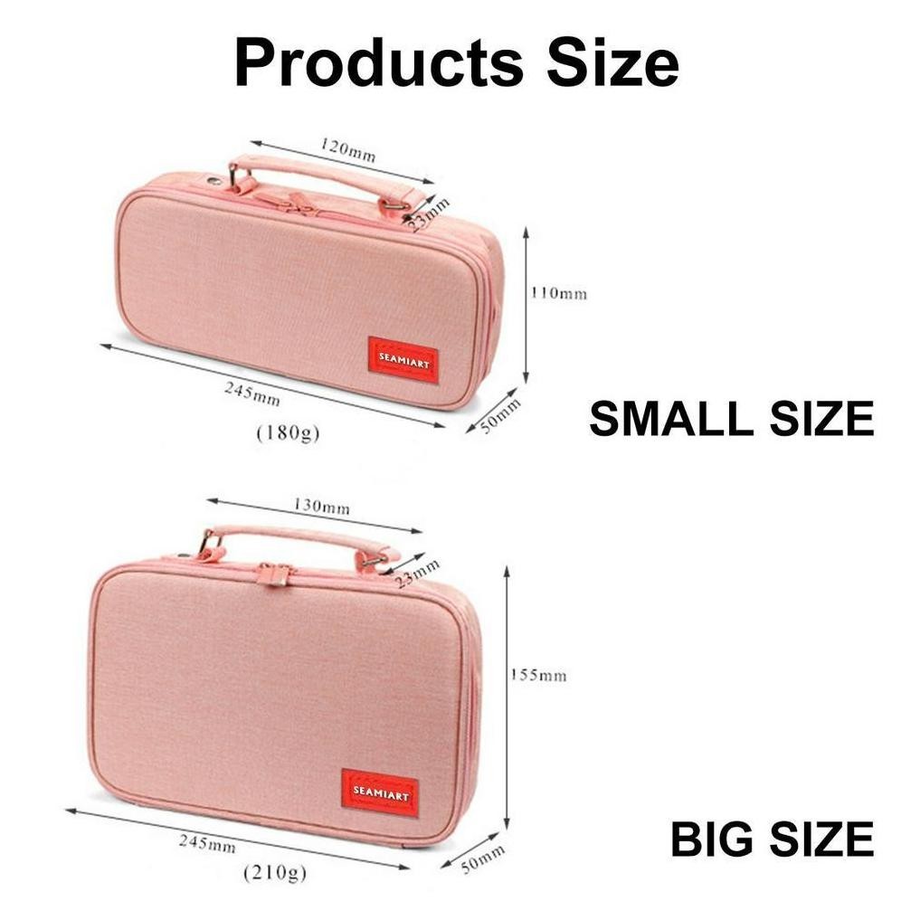 

fn-56 SeamiArt Big Capacity Zipper Pencil Case Multifunction Double Layer Pen Bag Tas pensil Kantong pen Termurah