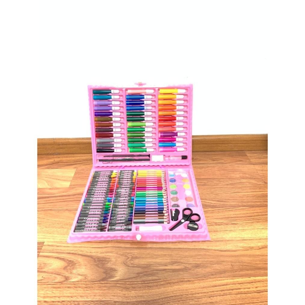 

COD Perlengkapan Menggambar Krayon Anak Set Koper 150 in 1 Crayon Full Alat Melukis Mewarnai Set KIDS LAND Premium
