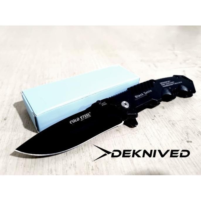 Pisau Lipat Survival Outdoor Cold Steel Black Sable " Deknived "