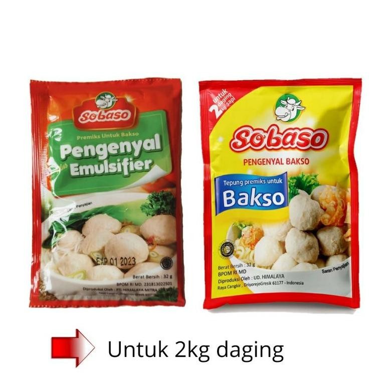 

Tepung Pengenyal, Penstabil & Perenyah bakso Sobaso 32g