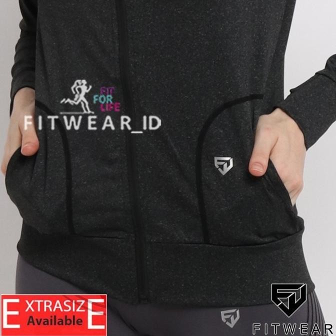 Jaket Olahraga Fitwear (Running, Sepeda , Gym ) BETH THUMB [D.GREY