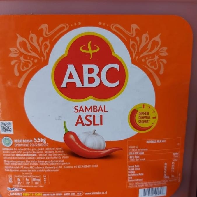 

ABC CHILLI SAUCE - ABC SAOS SAMBAL 5,7KG - ABC JERIGEN GALON PM