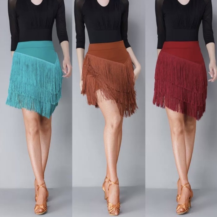 Terlaris rok rumbai tasel line dance dansa kostum wanita women skirt dance SRG SALE