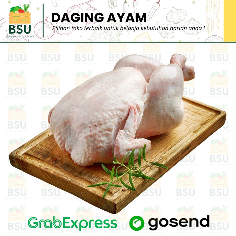 

Ayam Utuh 1 Ekor / Ayam Broiler ( Tanpa Kepala & Ceker ) 800 gram - 1,3 kg