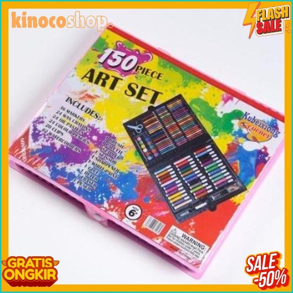 

150Pcs Crayon Set Art Set Isi 150 Pcs Pensil Warna Set Anak Crayon Full Set Alat Lukis/Crayon Kekinian Praktis (Murmer)