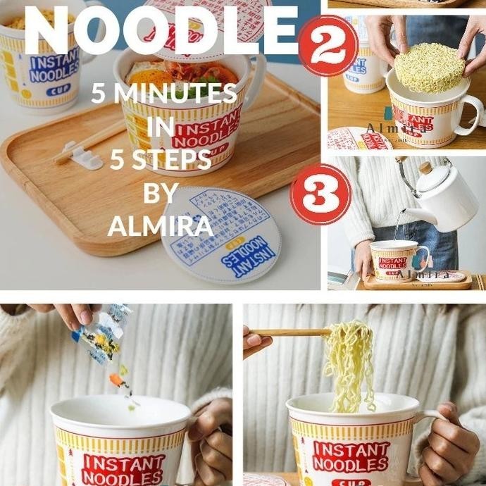 Almira Instant Noodle Cup| Mangkok Ramen Jepang Indomie Keramik Unik ES77