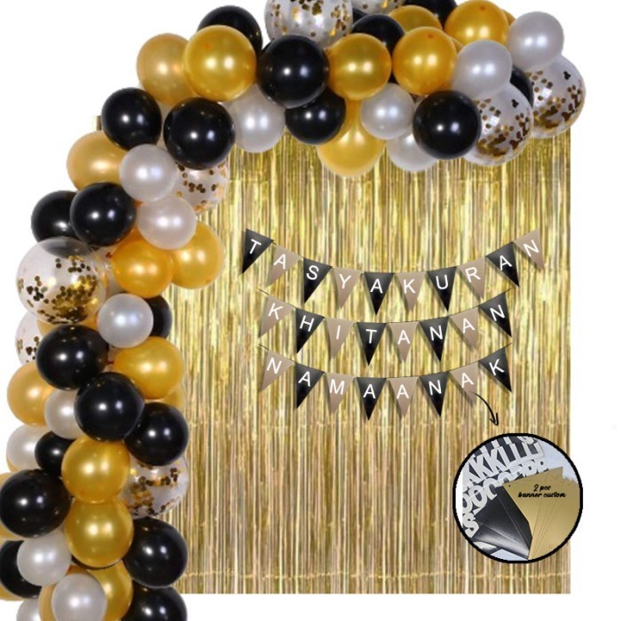 Paket Dekorasi Tasyakuran Khitanan / Aqiqah Anak Custom Blue Silver