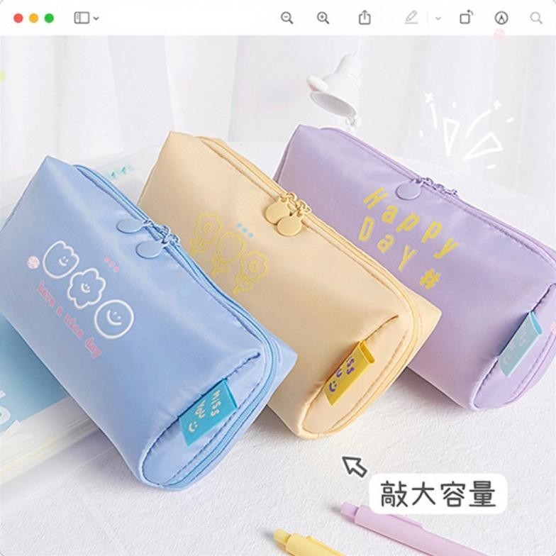 

Cuci Gudang Kensho Kotak Pensil Sleting Bahan Satin Velvet Warna Aesthetic Pastel / Pencil Case / Zipper Cod