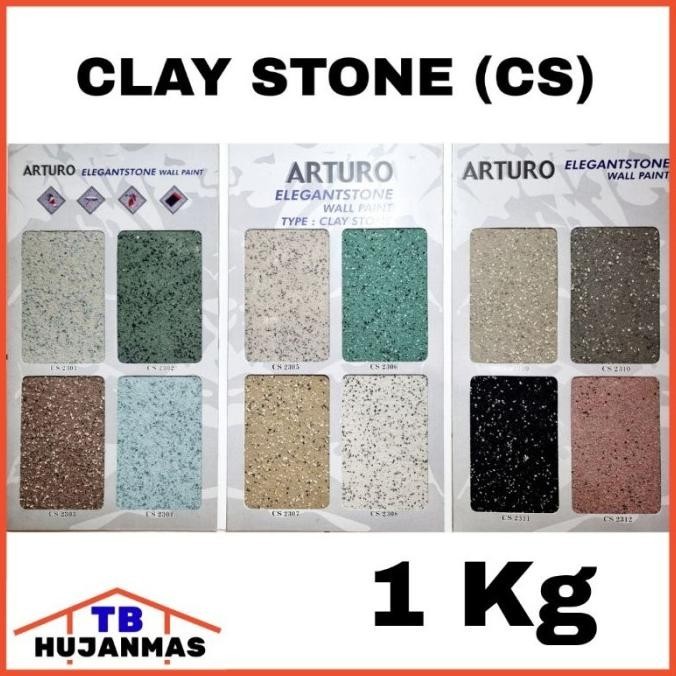 T1 ARTURO Cat Tembok Dinding Tekstur Tipe CLAY STONE (CS) 1 Kg Elegant HC
