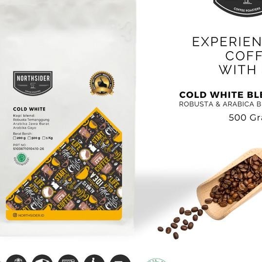 

Northsider Kopi Arabika Robusta Cold White Blend Kopi Susu 500G