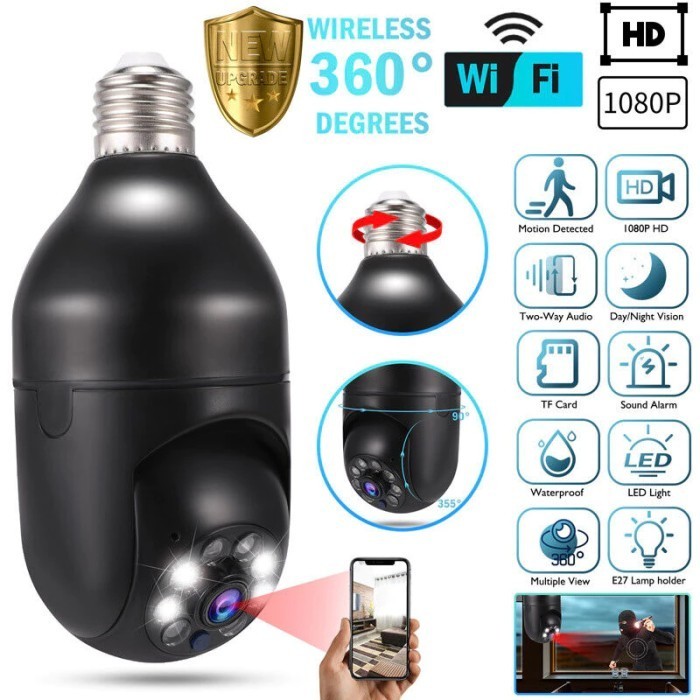 Ip Cctv Lampu V380 Pro Kamera Cctv Wifi Lampu 360 Derajat - Tanpa Memory