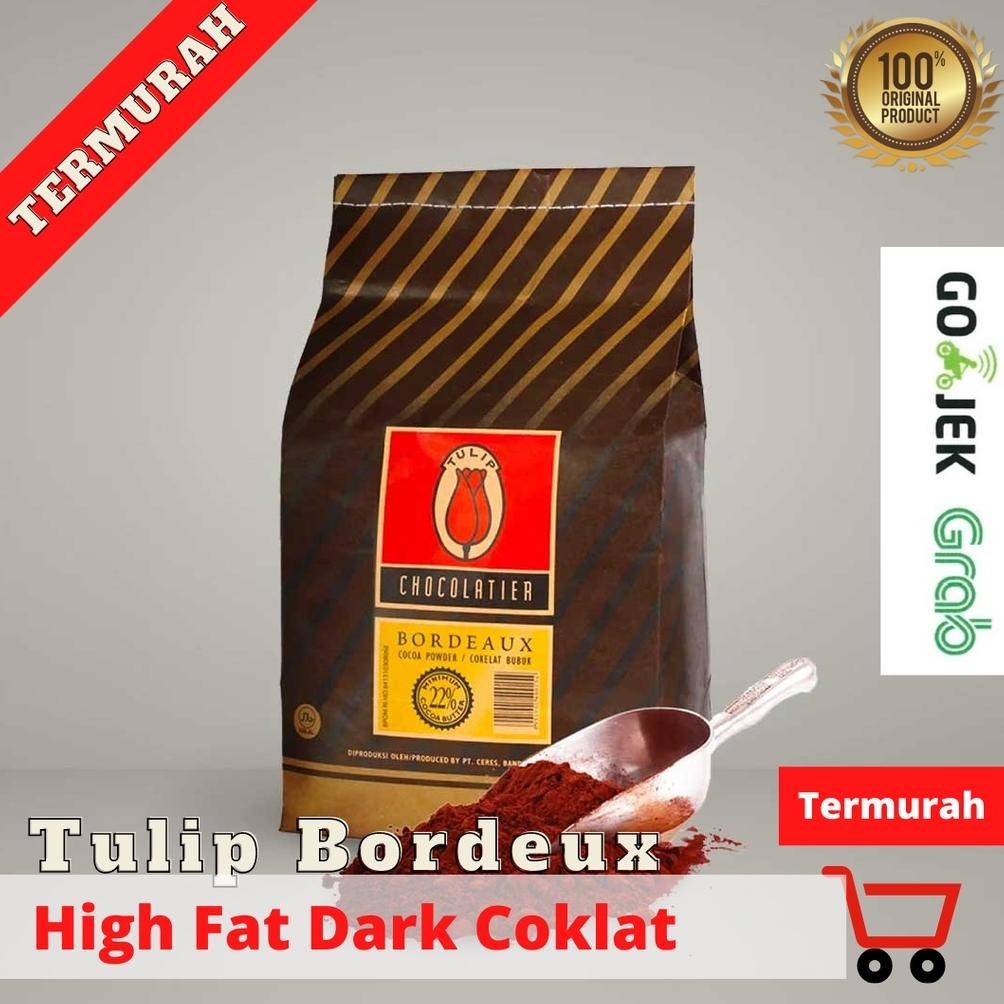 

(DISKON) Cokelat Bubuk Tulip Bordeaux Pure Dark Coklat Tulip 500 g |1 kg