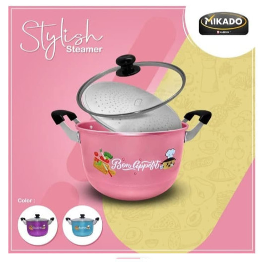 Maspion Mikado Stylish Panci Dandang Alcor Steamer 24Cm