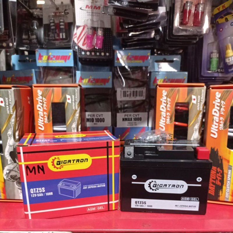 aki motor full kering GEL GiGa Tron GiGaTron GtZ5s 12v 5AH / 10HR