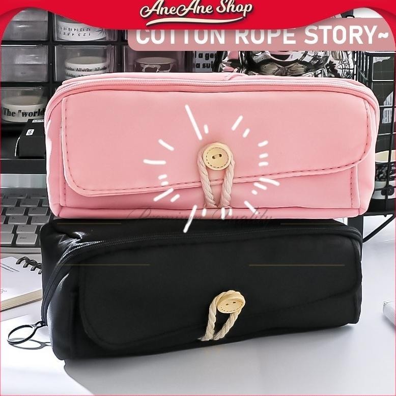 

we-12 Tempat Pensil Kanvas Berlapis Kapasitas Besar dengan cotton rope story Organizer Alat Tulis Serbaguna Murah