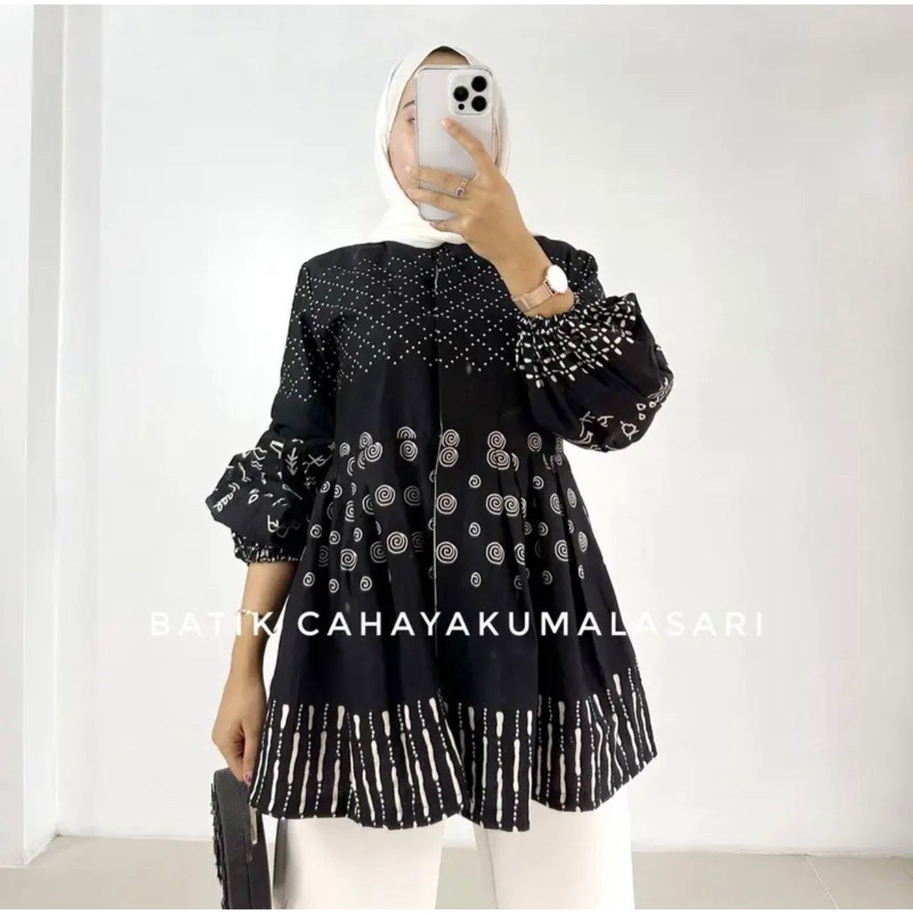 Blouse Lengan Panjang M L Xl Xxl Kemeja Polos Blous Cewek Kmja Wanita Batik Dewasa Bisa Cod Keren At