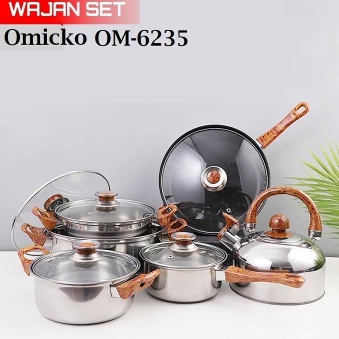 Panci Set OMICKO OM-6235 Panci 12 Set Panci Set Dengan Body Stainless  Premium