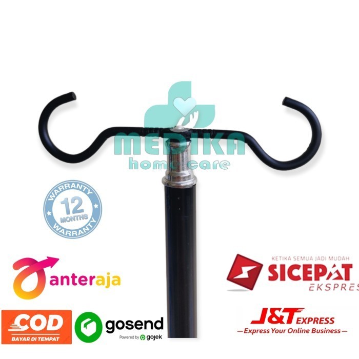 Tiang infus portable 2 gantungan Free pouch bag Drip stand infusion