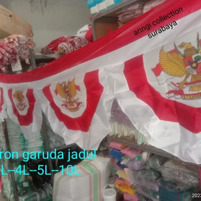 +++++] Grosir bendera Indonesia background merah putih bunga besar 3 lengkung