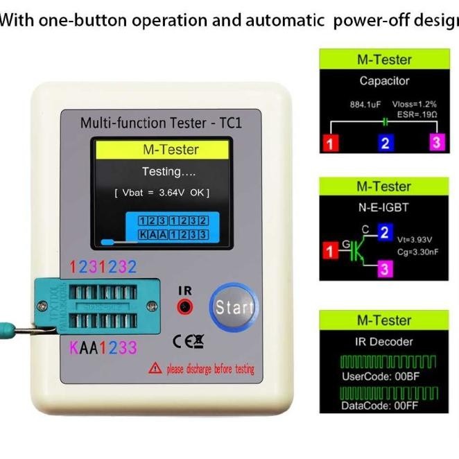 Multi-Function Tester Tc1 Lcr Esr Meter Transistor Zener Kapasitor - P